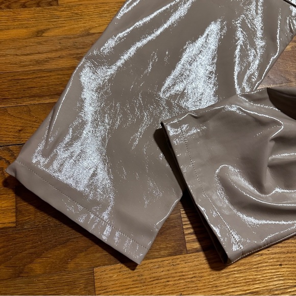 NWT Abercrombie & Fitch Curve Love Vegan Leather 90s Straight Pant Tan Size 24 L - Picture 13 of 14